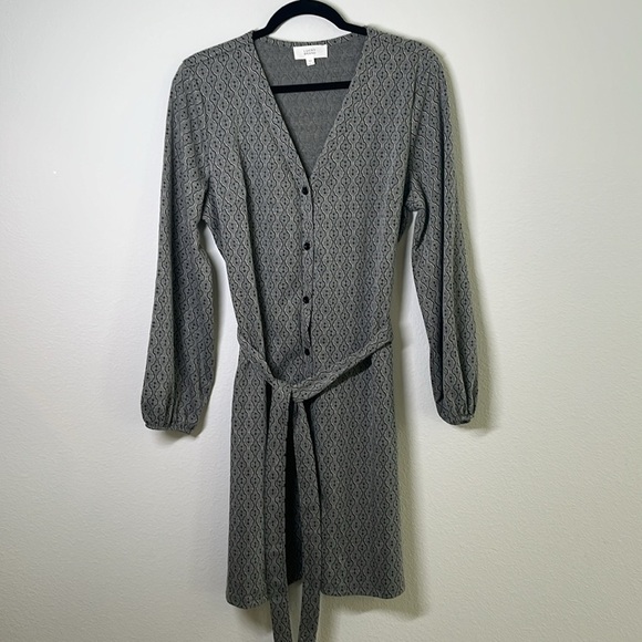 Lucky Brand Gray Knit V-Neck Button-Down Dress – Size XL - Picture 3 of 9